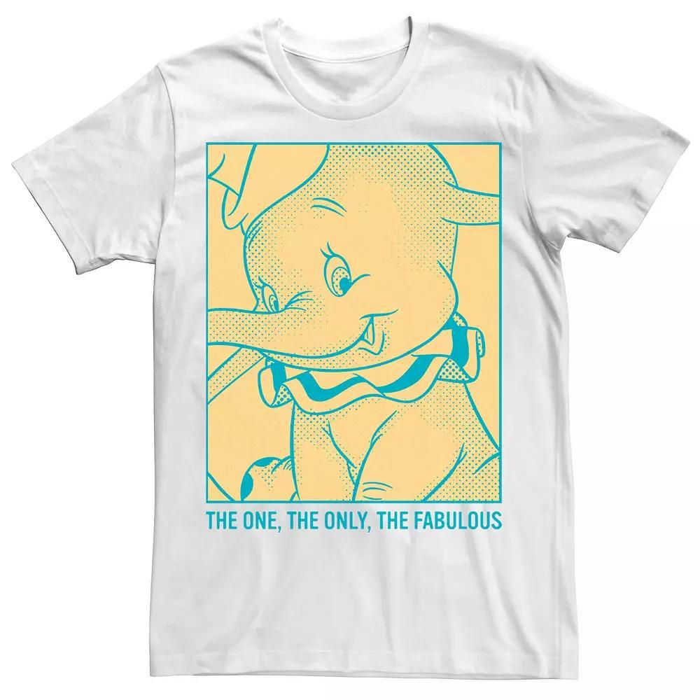 Disney's Dumbo The One The Only The Fabulous Retro Poster Men's Tee, Size: Small, White Product Image