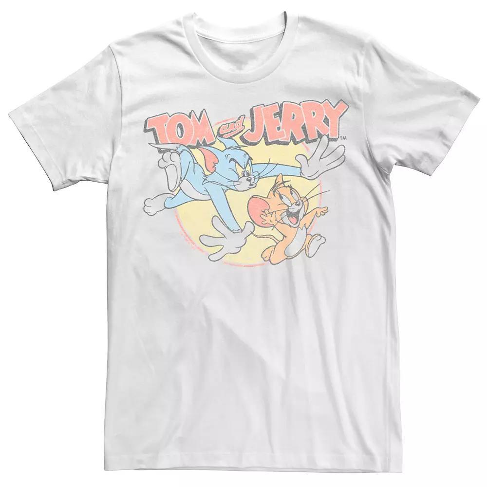 Men's Tom And Jerry Tom Chasing Jerry Tee, Size: Large, White Product Image