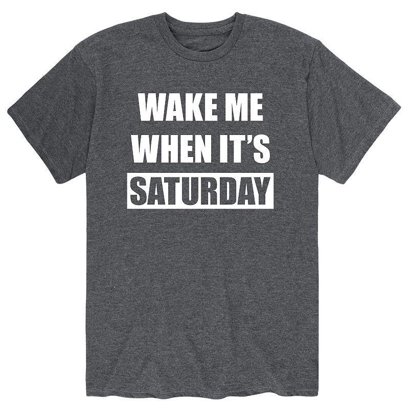 Men's Wake Me Saturday Tee, Size: Small, Gray Product Image