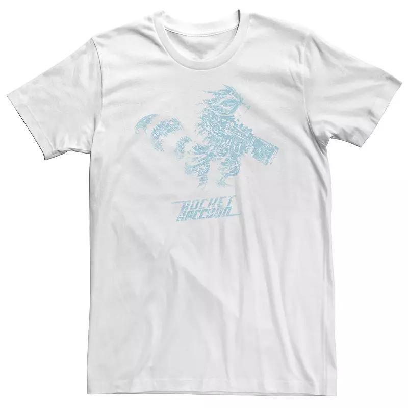 Big & Tall Marvel Rocket Raccoon Distressed Blue Hue Portrait Tee, Men's,  Product Image