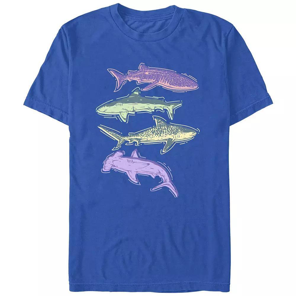 Men's Colorful Sharks Graphic Tee,  Product Image