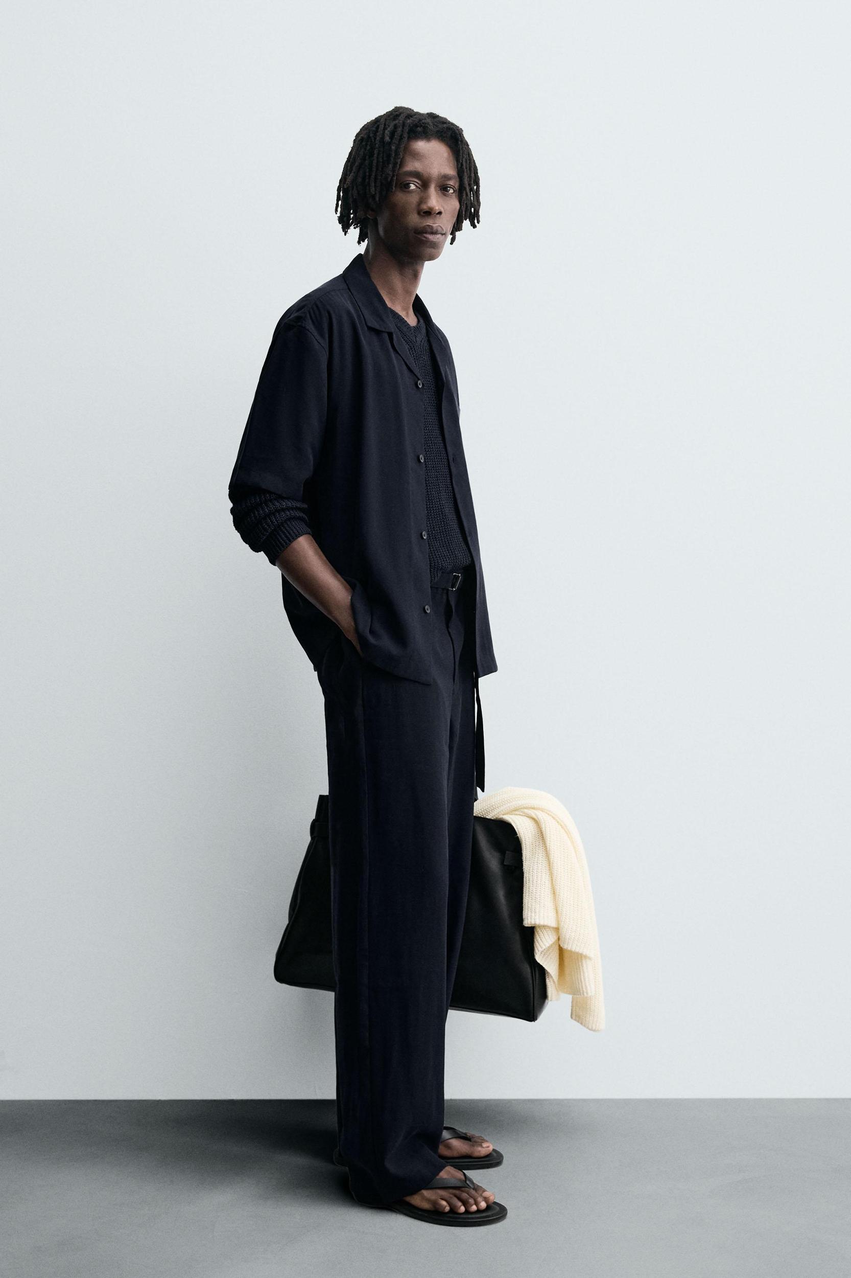 RELAXED FIT BELTED PANTS Product Image