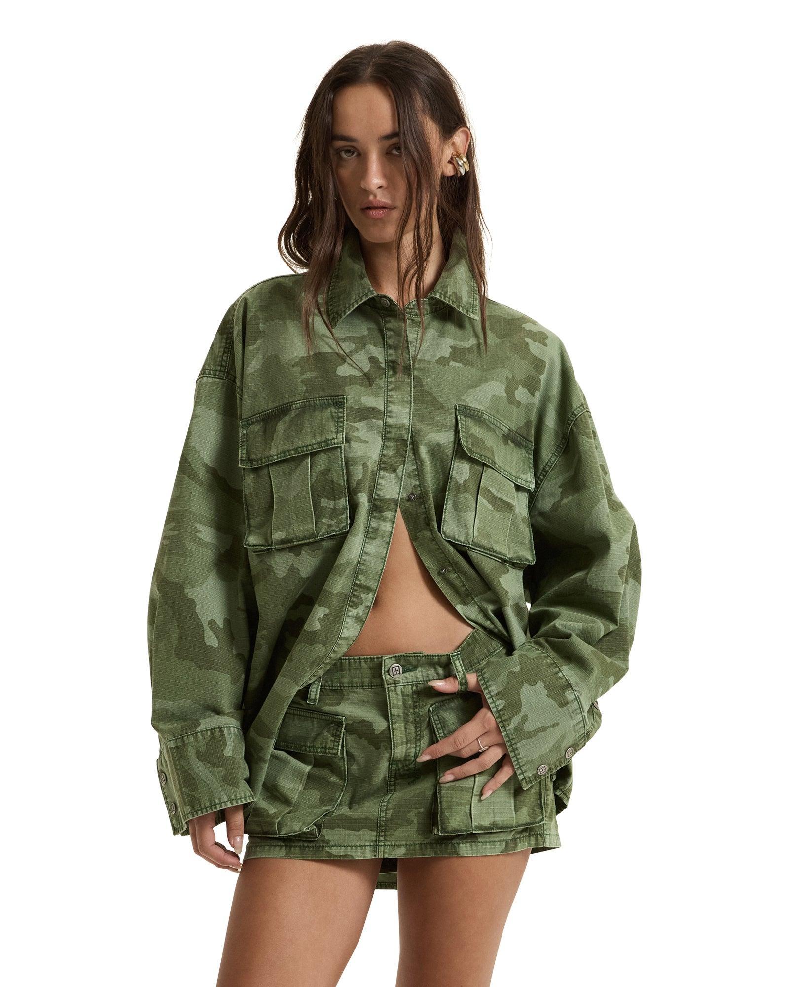 ASTRA CARGO SHIRT HASH CAMO Female Product Image