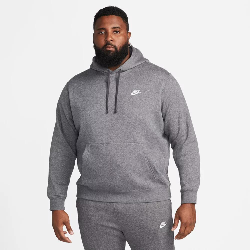 Big & Tall Nike Sportswear Club Fleece Pullover Hoodie, Men's, Size: Large Tall, Grey Heather Product Image