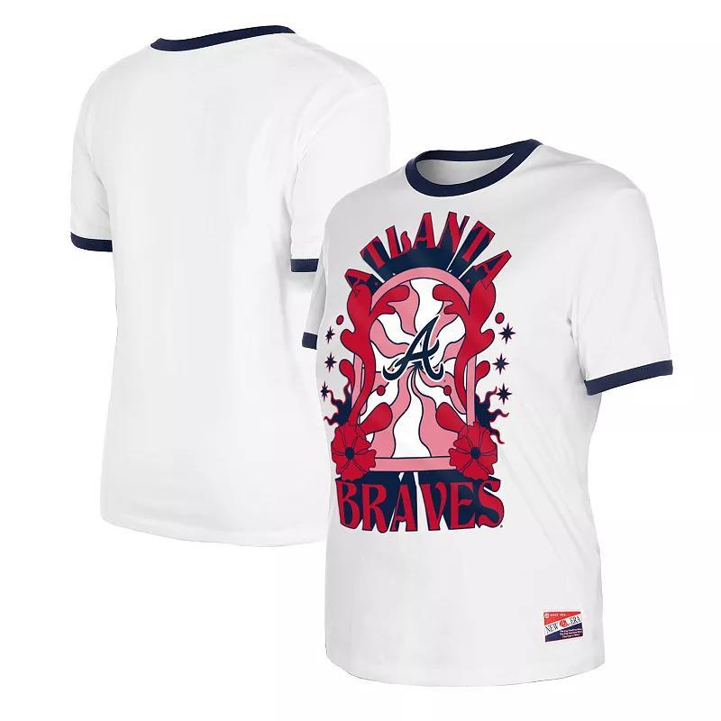 Womens New Era Atlanta Braves Oversized Ringer T-Shirt Product Image