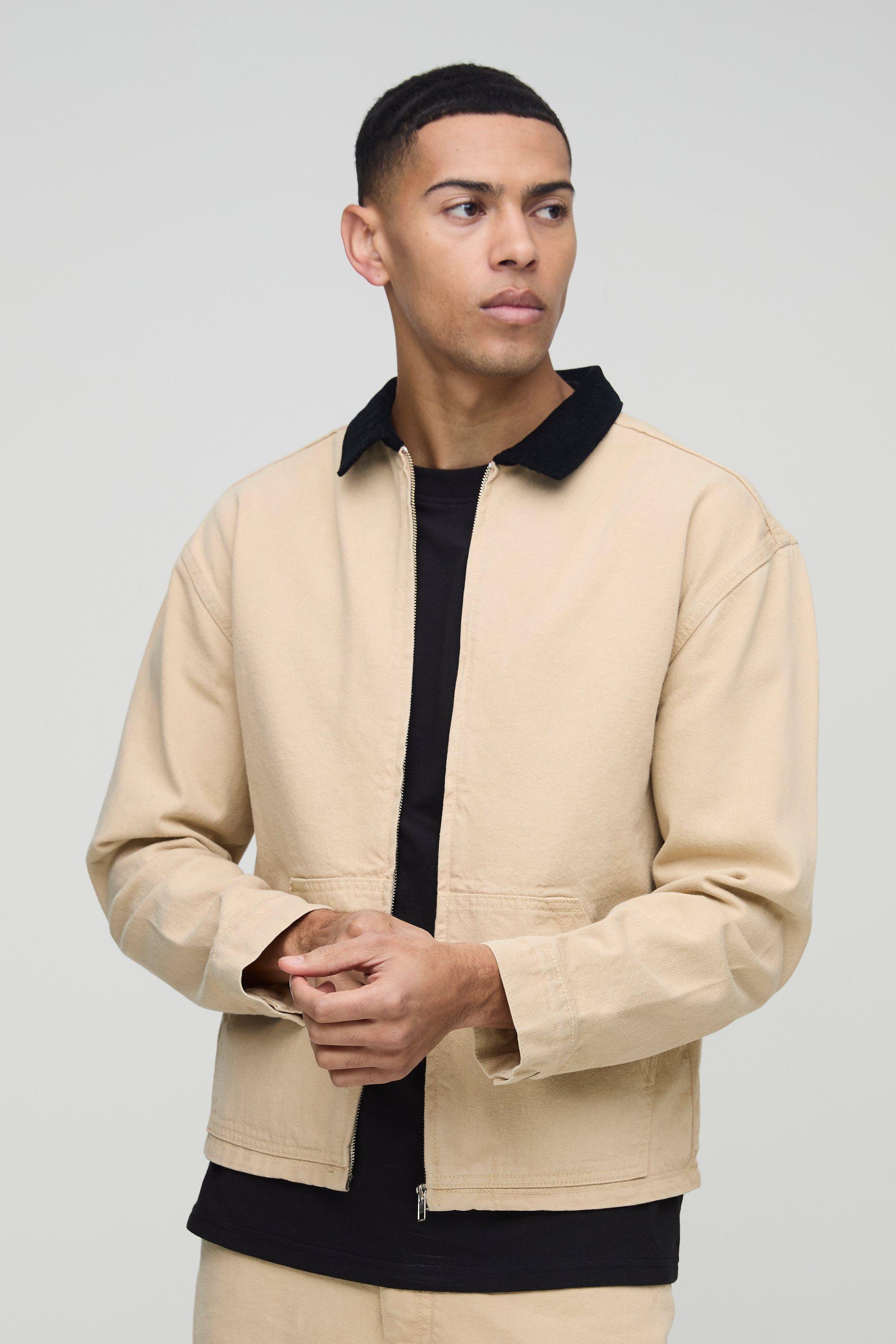 Regular Twill Jacket | boohooMAN USA Product Image