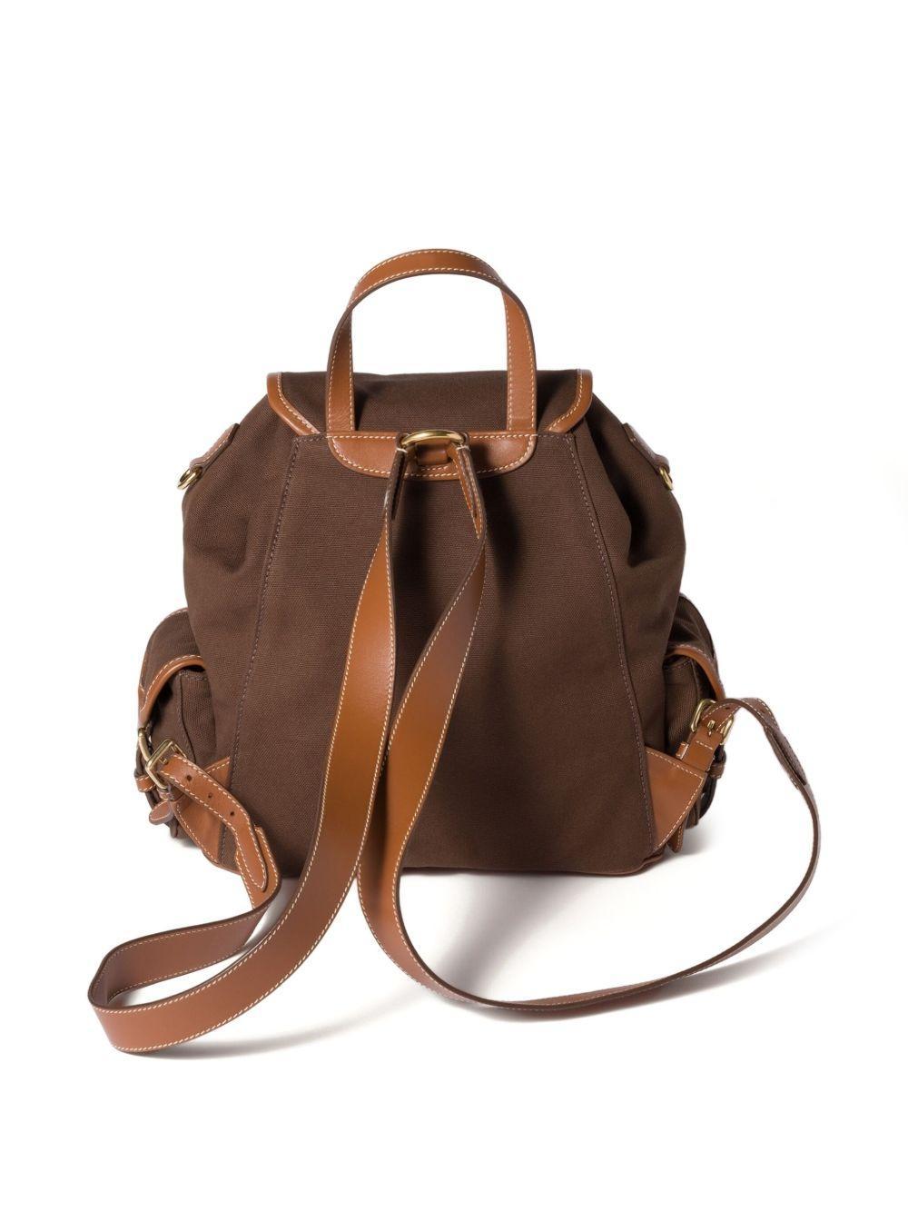 leather-trimmed flap backpack Product Image