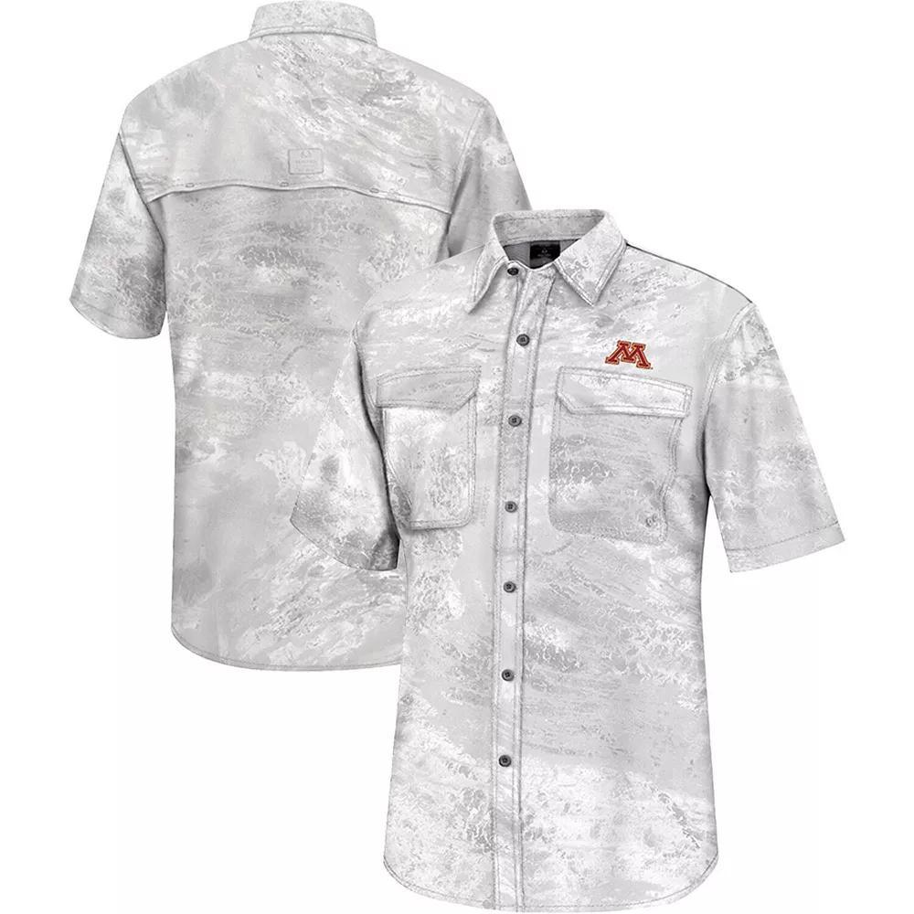 Men's Colosseum  White Rutgers Scarlet Knights Realtree Aspect Charter Full-Button Fishing Shirt, Size: Medium Product Image