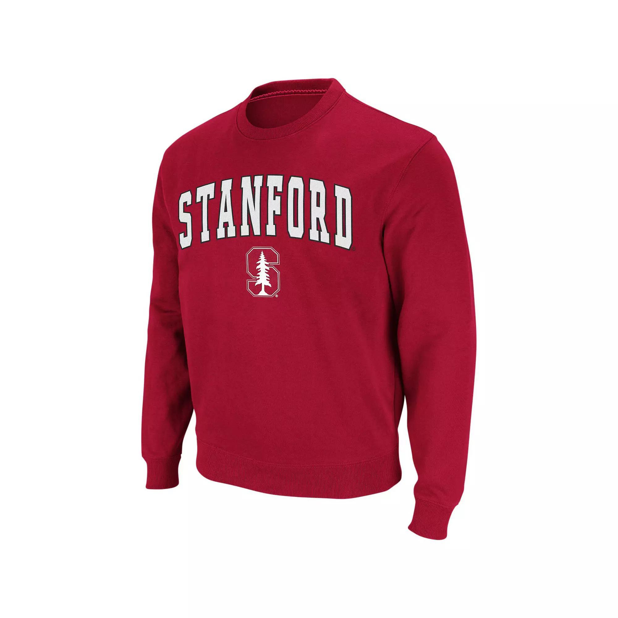 Men's Colosseum Cardinal Stanford Cardinal Arch & Logo Crew Neck Sweatshirt,  Product Image