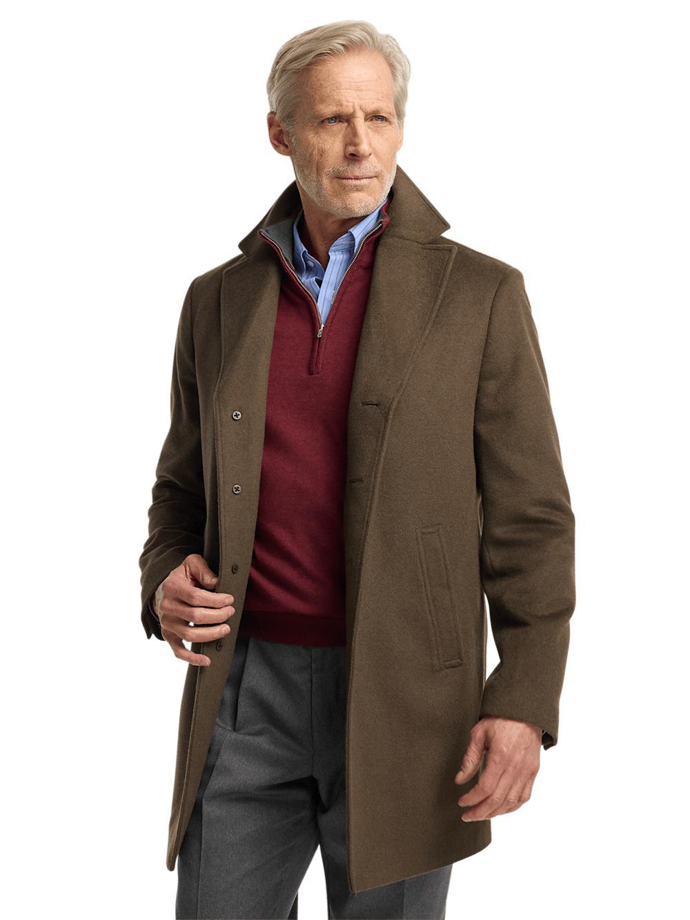 Wool Blend Topcoat - Olive Product Image