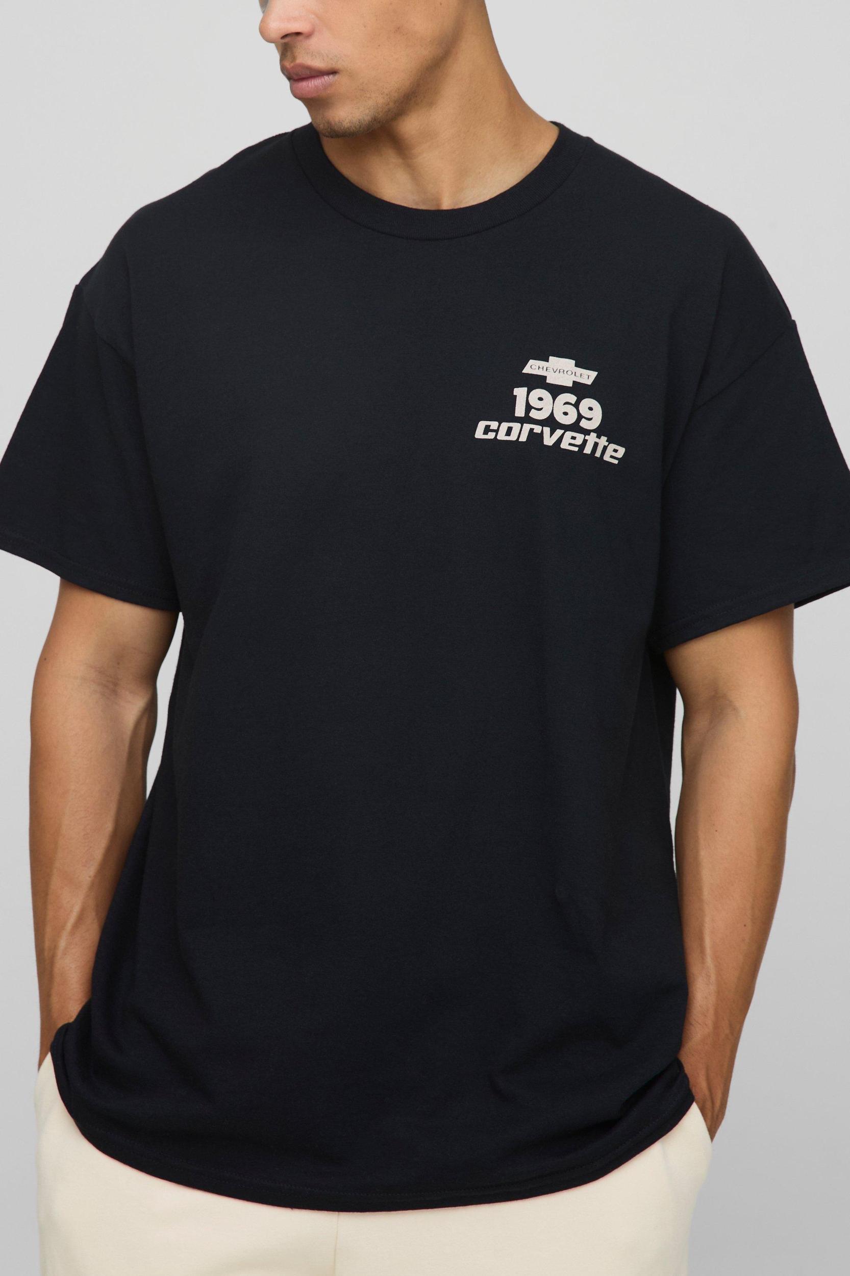 Oversized Corvette Car License T-Shirt | boohooMAN USA Product Image