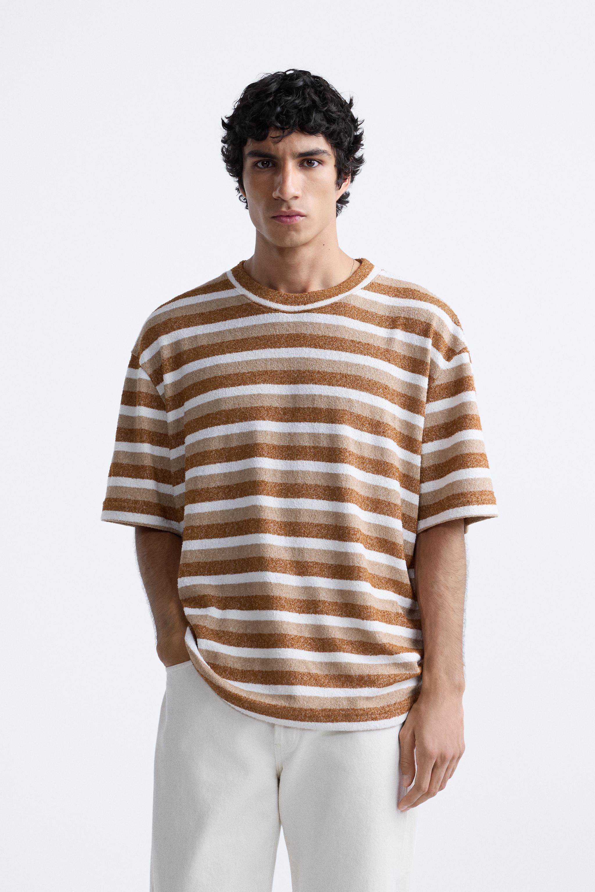 STRIPED TEXTURED T-SHIRT Product Image