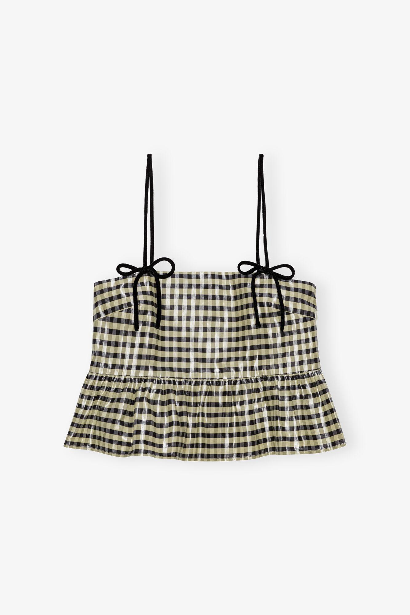 Shiny Check Jacquard Top Product Image