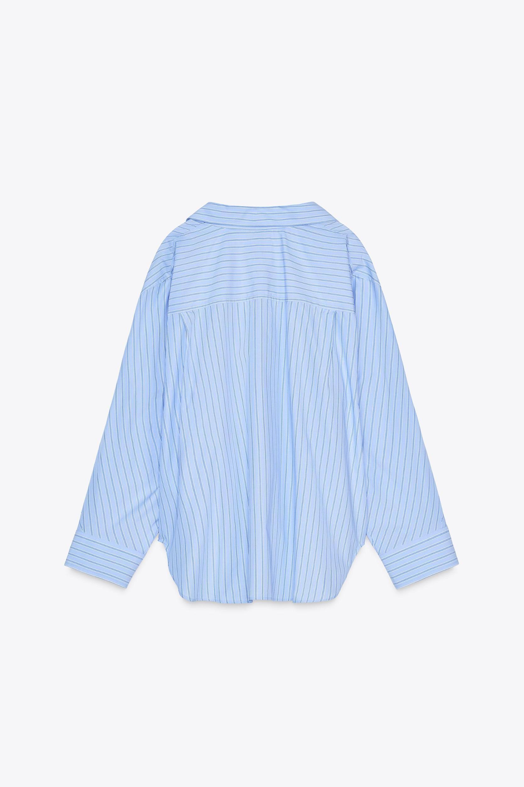 STRIPED OVERSIZED POPLIN SHIRT Product Image