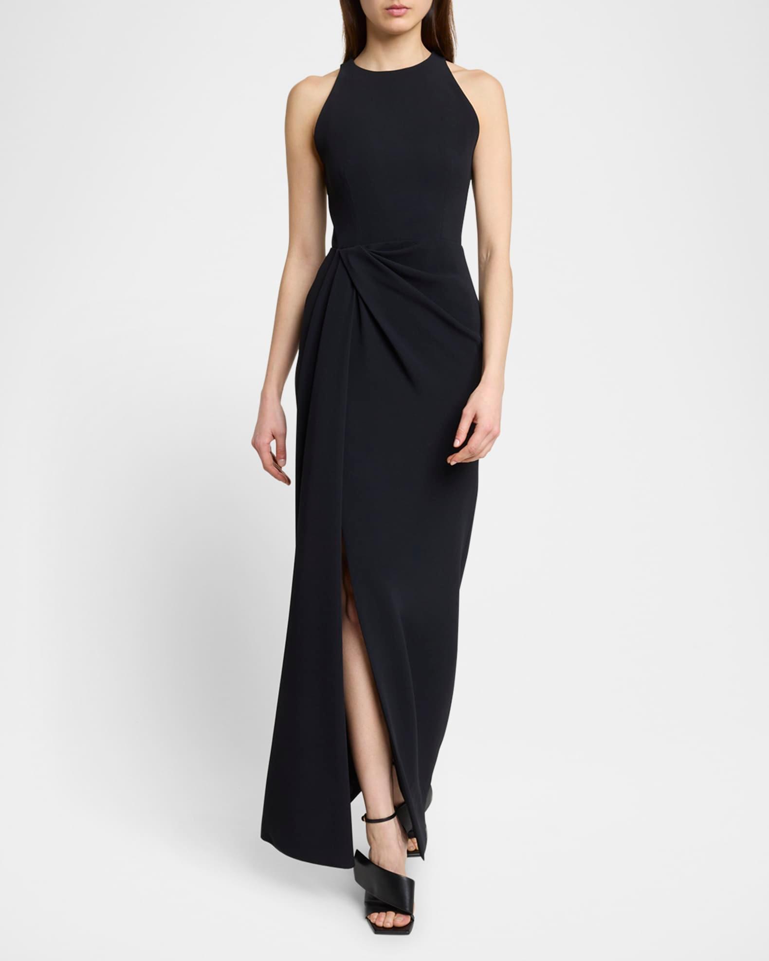 Draped High-Neck Maxi Dress Product Image
