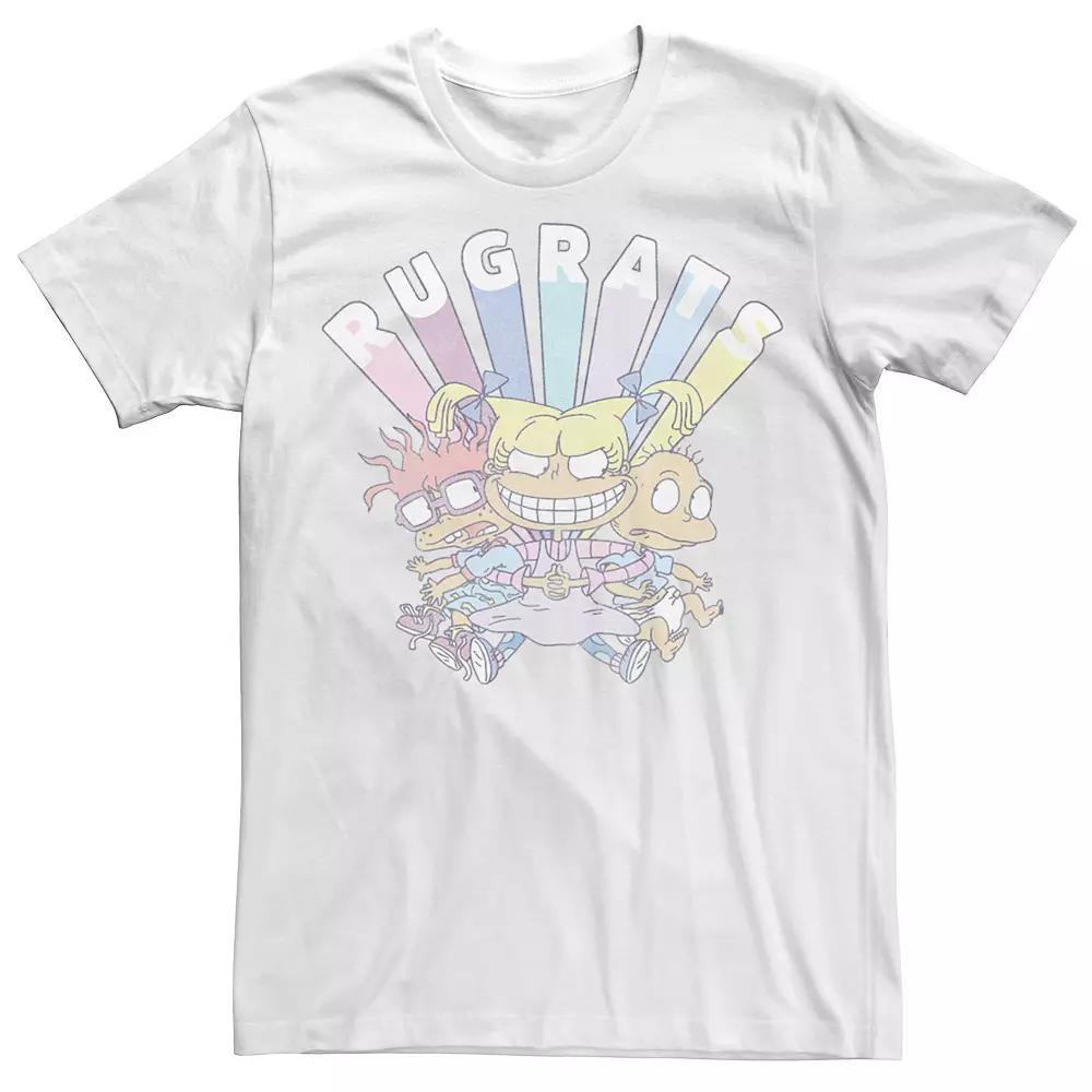 Men's RugRats Group Shot Faded Logo Tee, Boy's, Size: Small, White Product Image