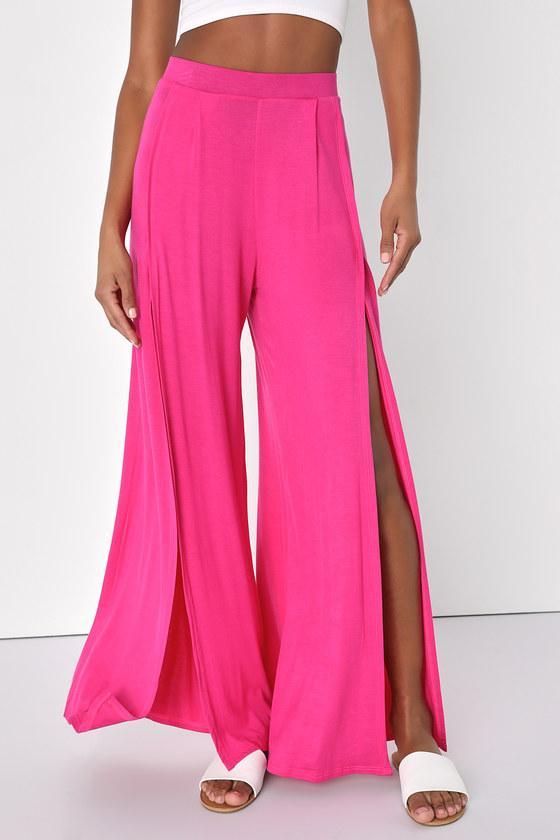 Knockout Fuchsia Wide-Leg Pants Product Image