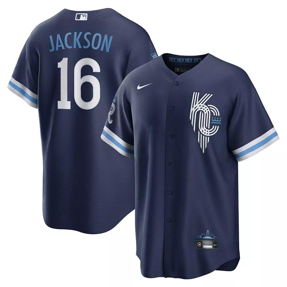 Men's Nike Whit Merrifield Navy Kansas City Royals 2022 City Connect Replica Player Jersey, Size: Medium, Blue Product Image
