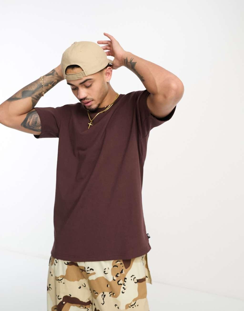 Nike Premium Essentials oversized T-shirt in brown  Product Image