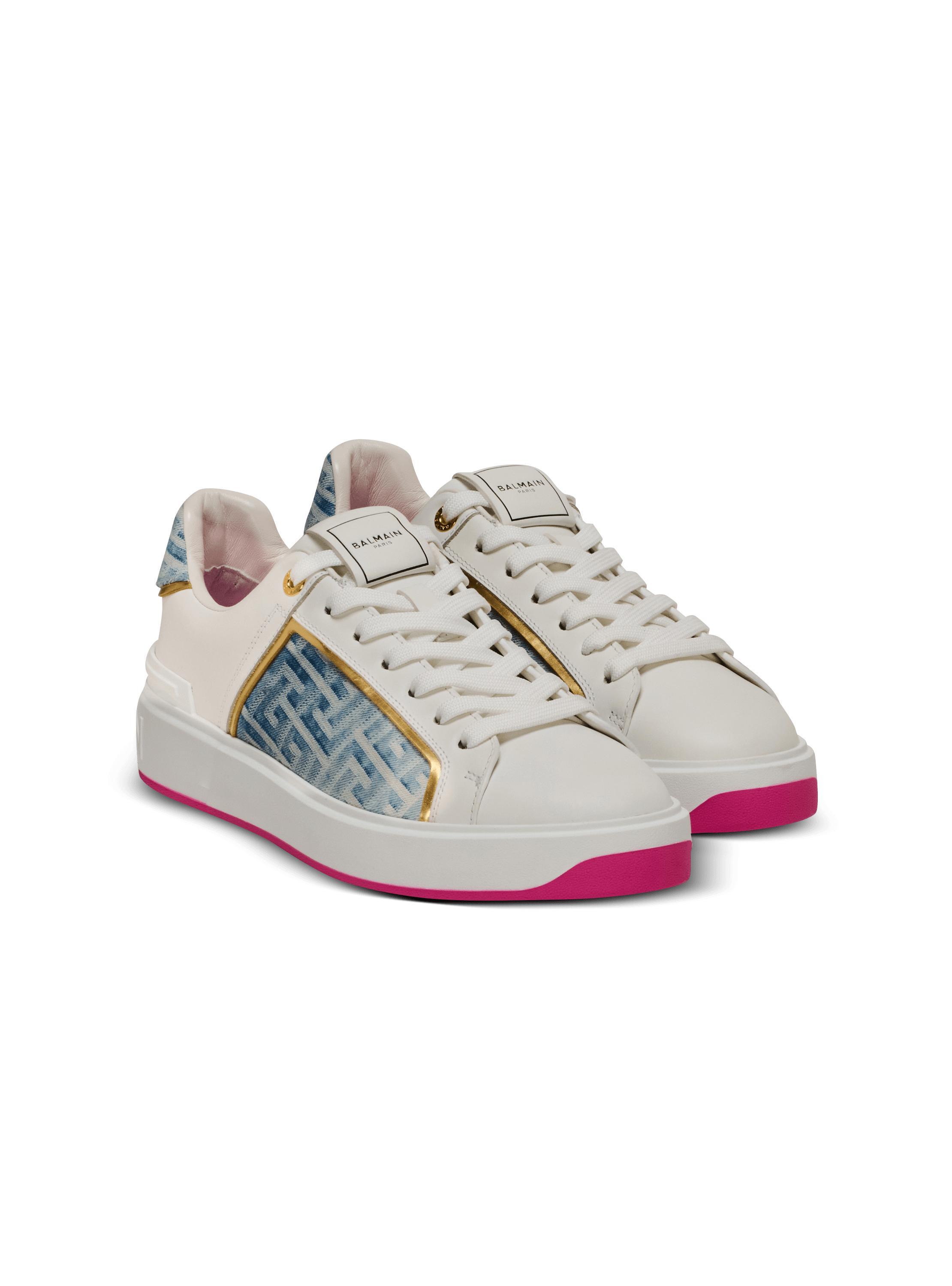 B-Court sneakers in leather and denim Product Image