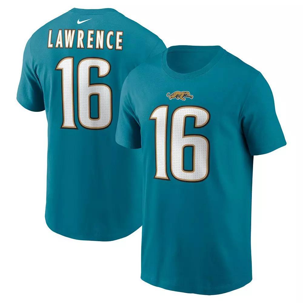 Men's Nike Trevor Lawrence Teal Jacksonville Jaguars Throwback Name & Number T-Shirt, Size: 2XL, Blue Product Image