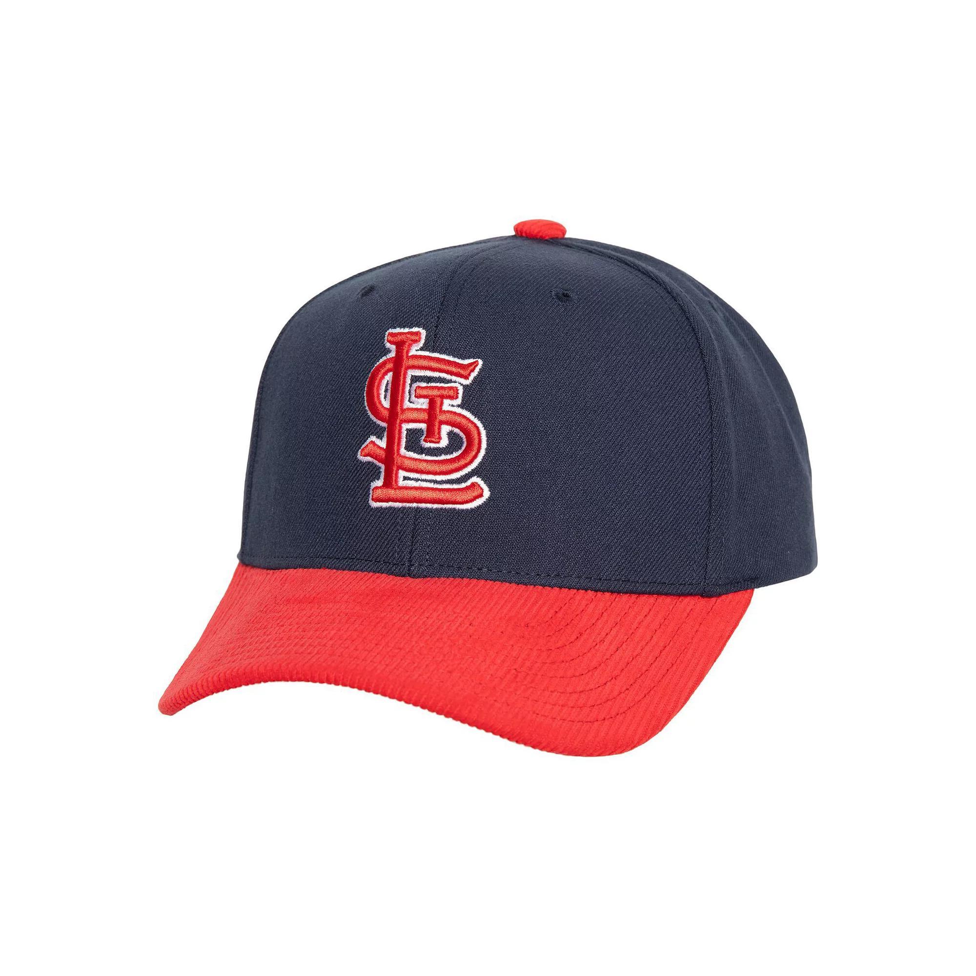 Men's Mitchell & Ness Navy St. Louis Cardinals Corduroy Pro Snapback Hat, Blue Product Image