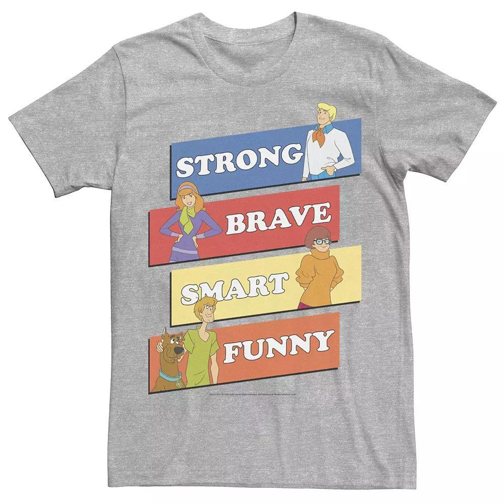 Men's Scooby Doo Group Strong And Brave Text Block Poster Tee,  Product Image