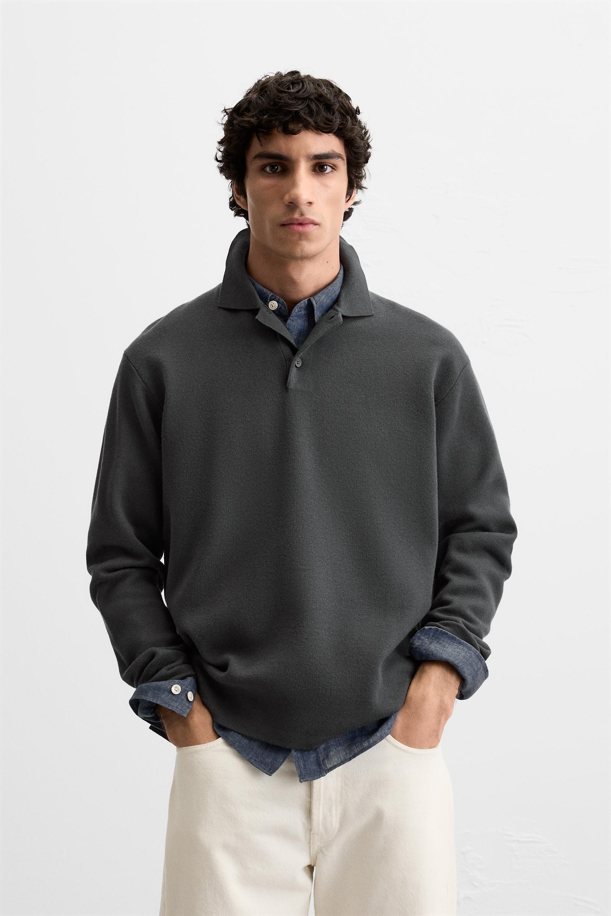 VISCOSE BLEND KNIT POLO SHIRT Product Image