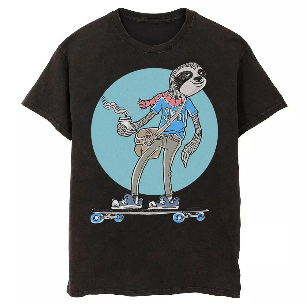 Men's Skateboarding Sloth Back Circle Tee,  Product Image