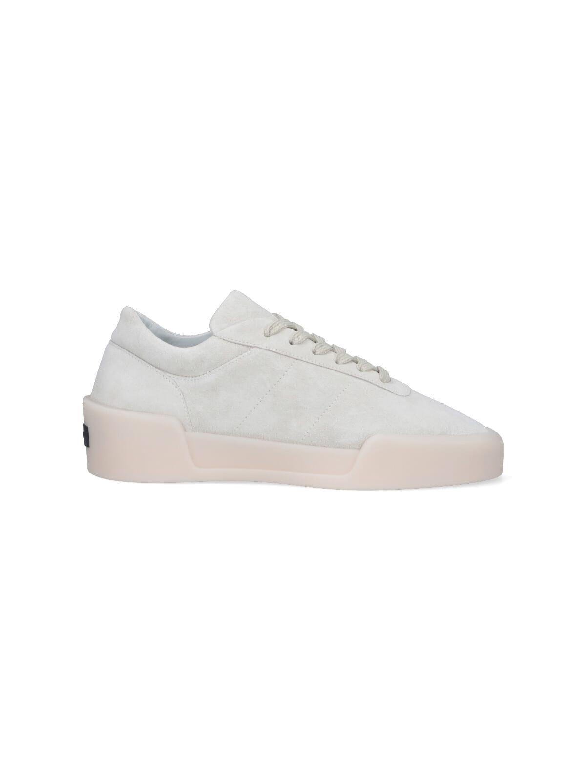 FEAR OF GOD Aerobic Low Leather Sneakers In Gray Product Image