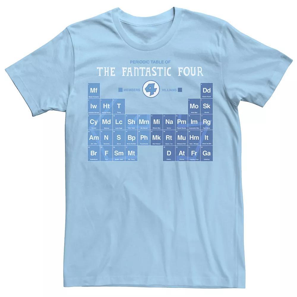 Men's Marvel Fantastic Four Members And Villains Periodic Table Tee, Size: XXL, Light Blue Product Image