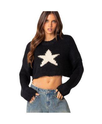 Edikted Mega Star Cropped Sweater Product Image