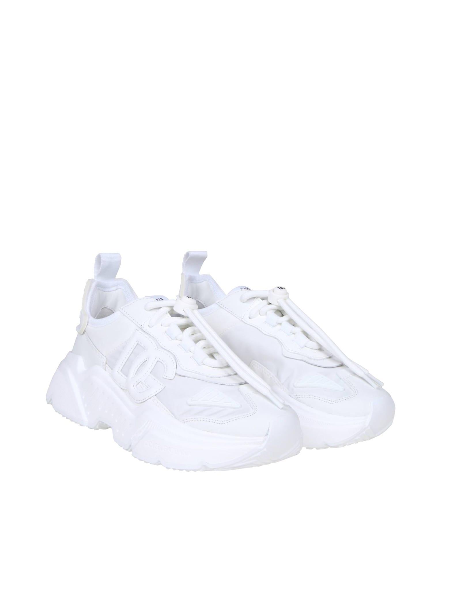 Daymaster Sneakers In Fabric And Leather In White Product Image