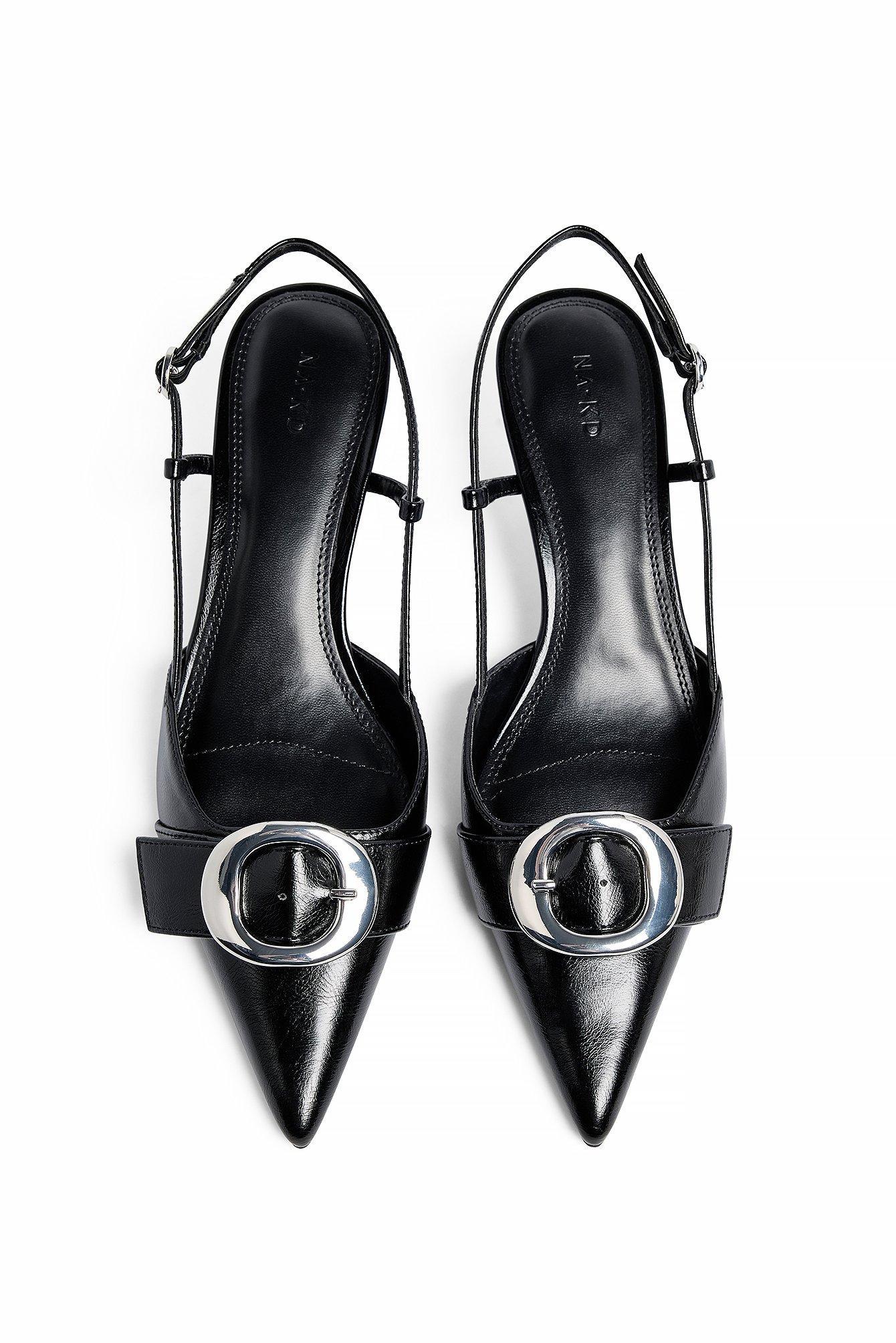 Circular Buckle Slingback Pumps Product Image