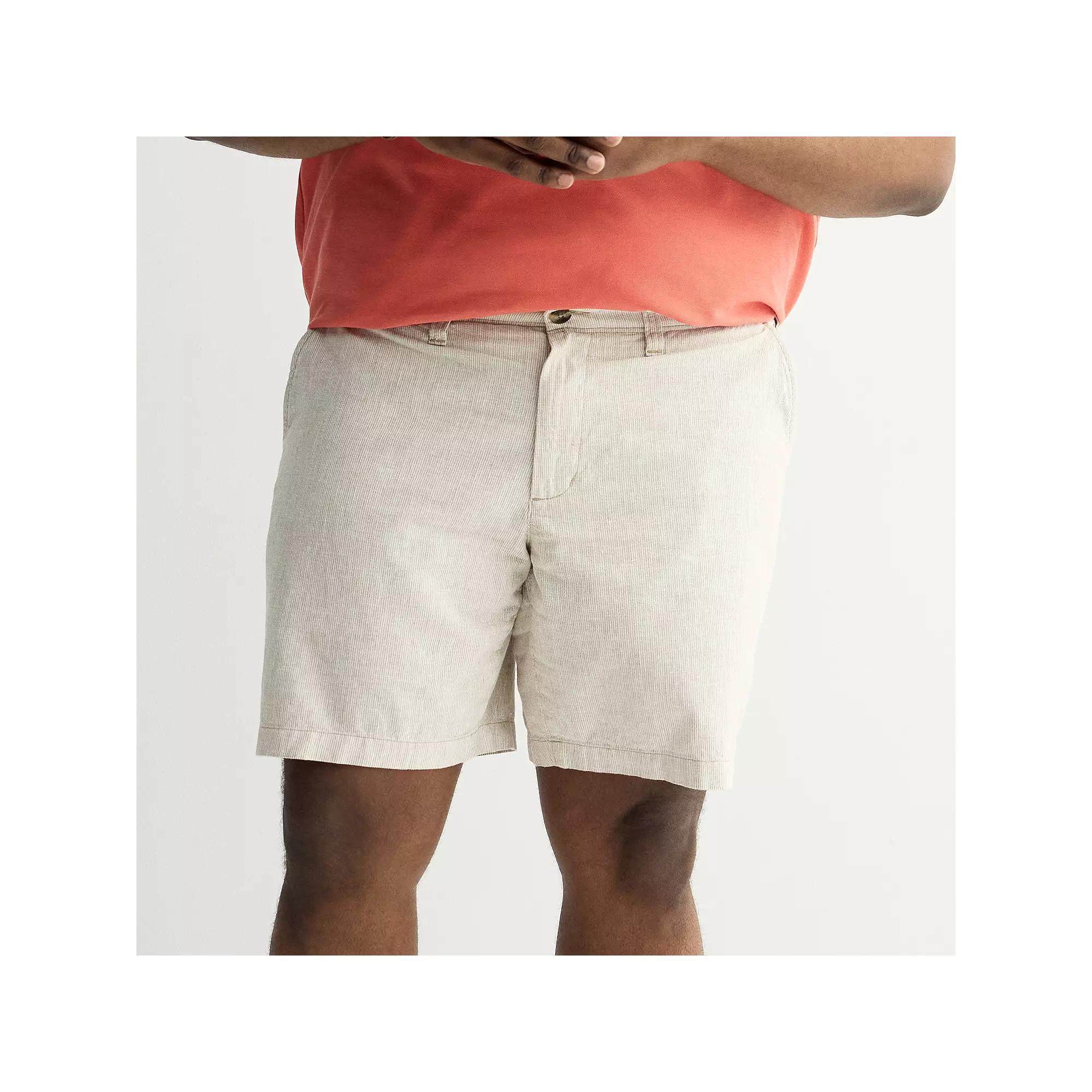 Big & Tall Sonoma Goods For Life® Flexwear Flat Front Shorts, Men's, Size: 48, Natural Bg Stp Product Image