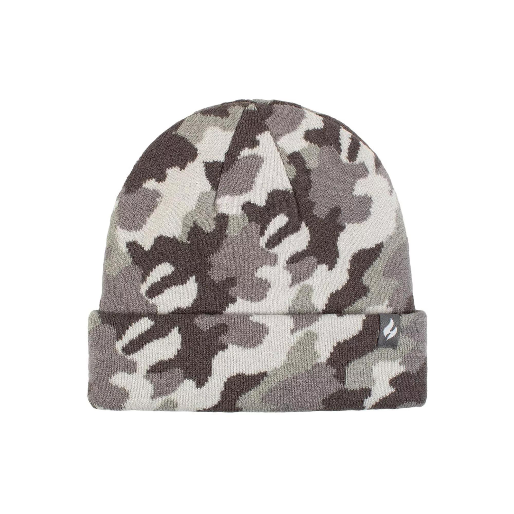 Men's Heat Holders Heatweaver Lined Camo Roll up Hat, Gray Product Image