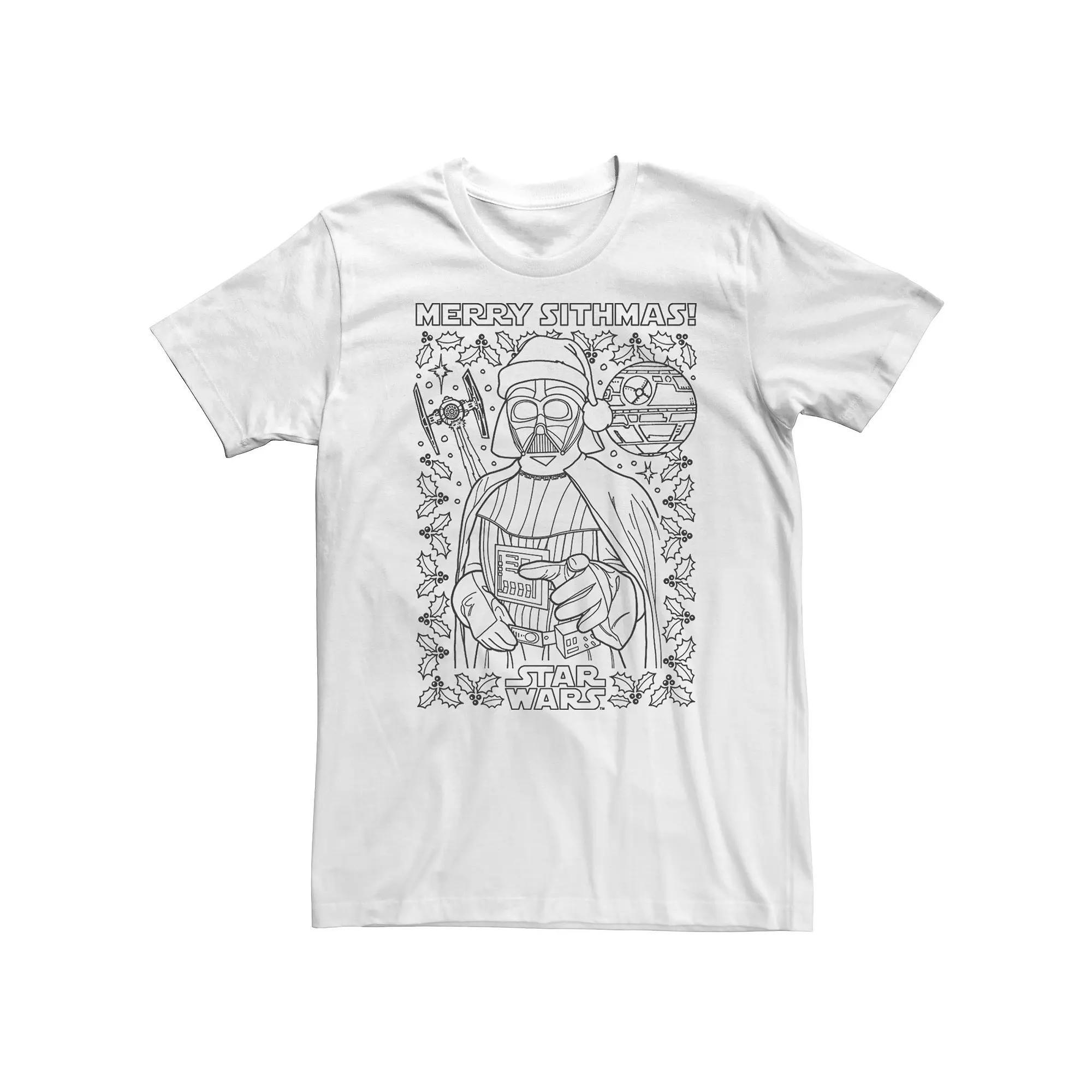 Big & Tall Star Wars Darth Vader Merry Sithmas Christmas Tee, Men's, Size: 3XL Tall, White Product Image