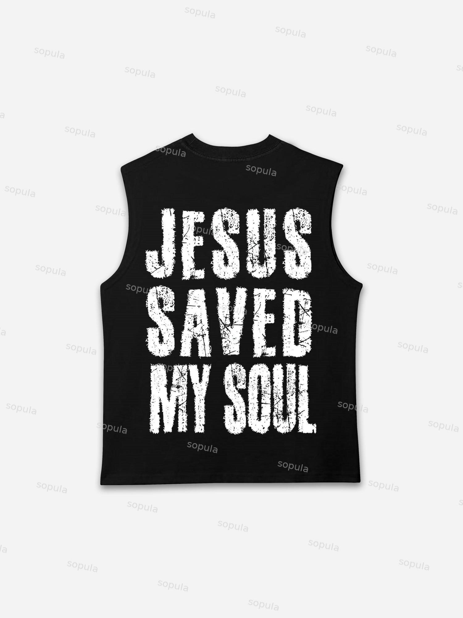 Jesus Saved My Soul Print Tank Top Product Image