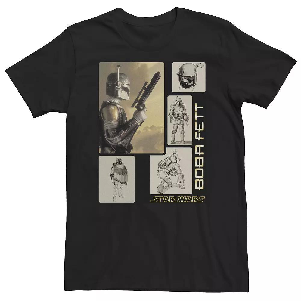Big & Tall Star Wars Boba Fett Concept Sketches Tee, Men's, Size: 4XL, Black Product Image