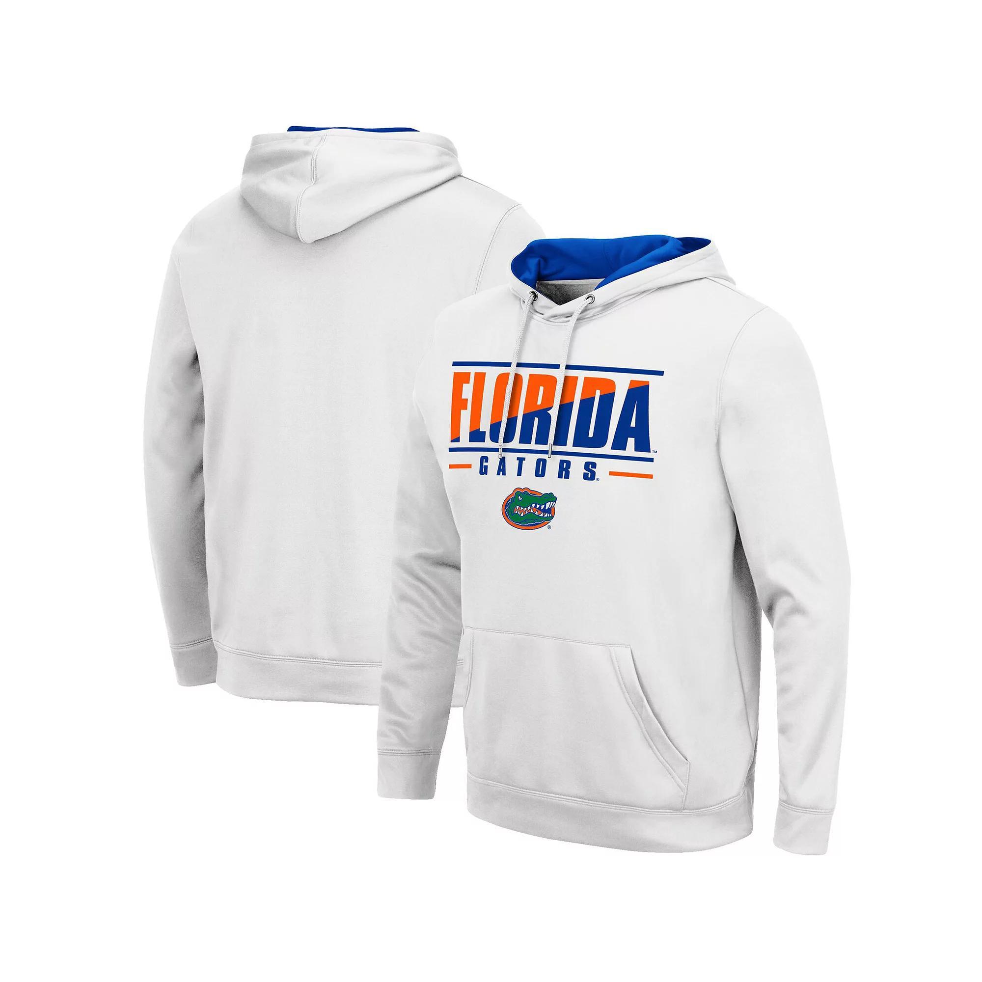 Men's Colosseum White Florida Gators Slash Stack 2.0 Pullover Hoodie, Size: 3XL Product Image
