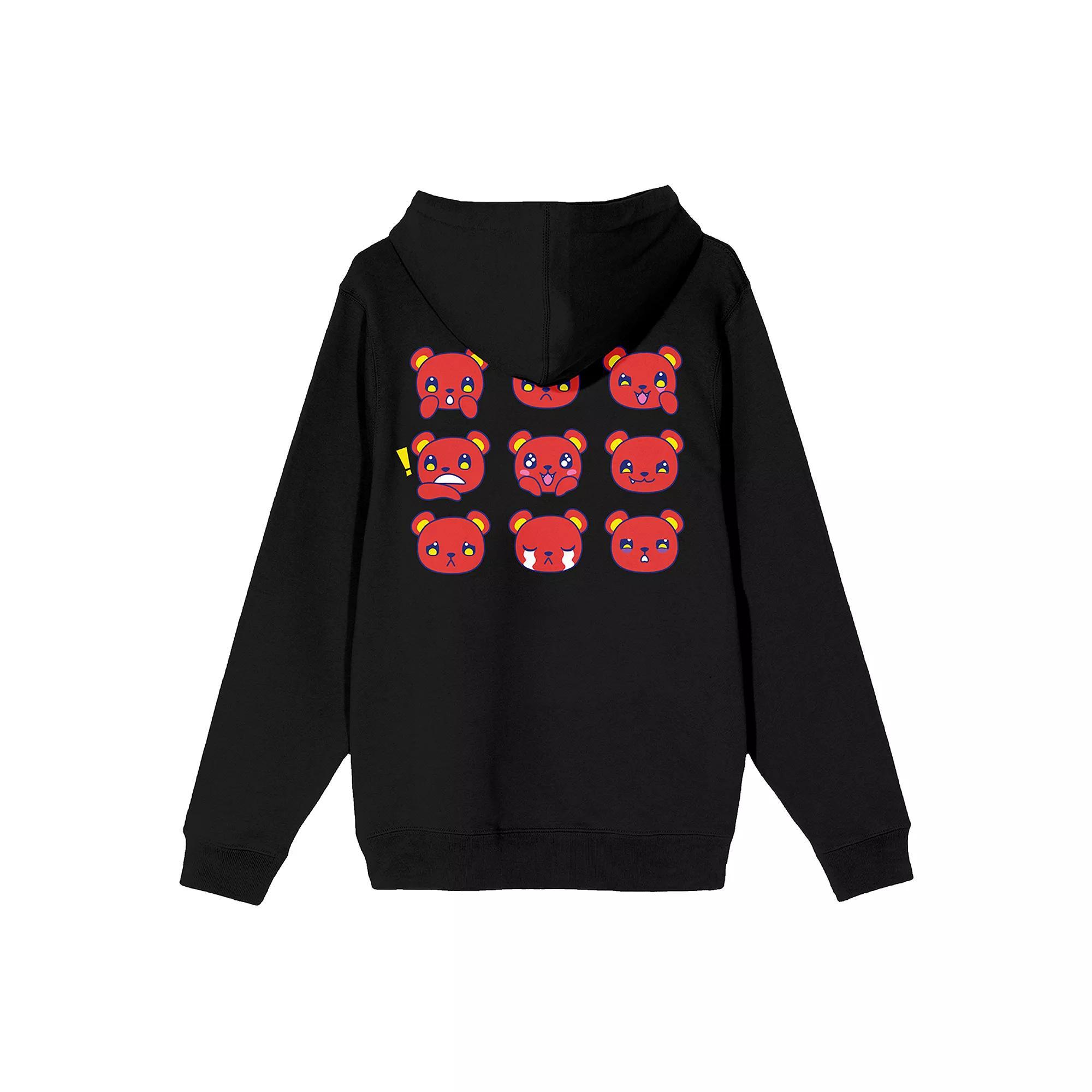 Men's Zhong Black with Red Bear Hoodie,  Product Image