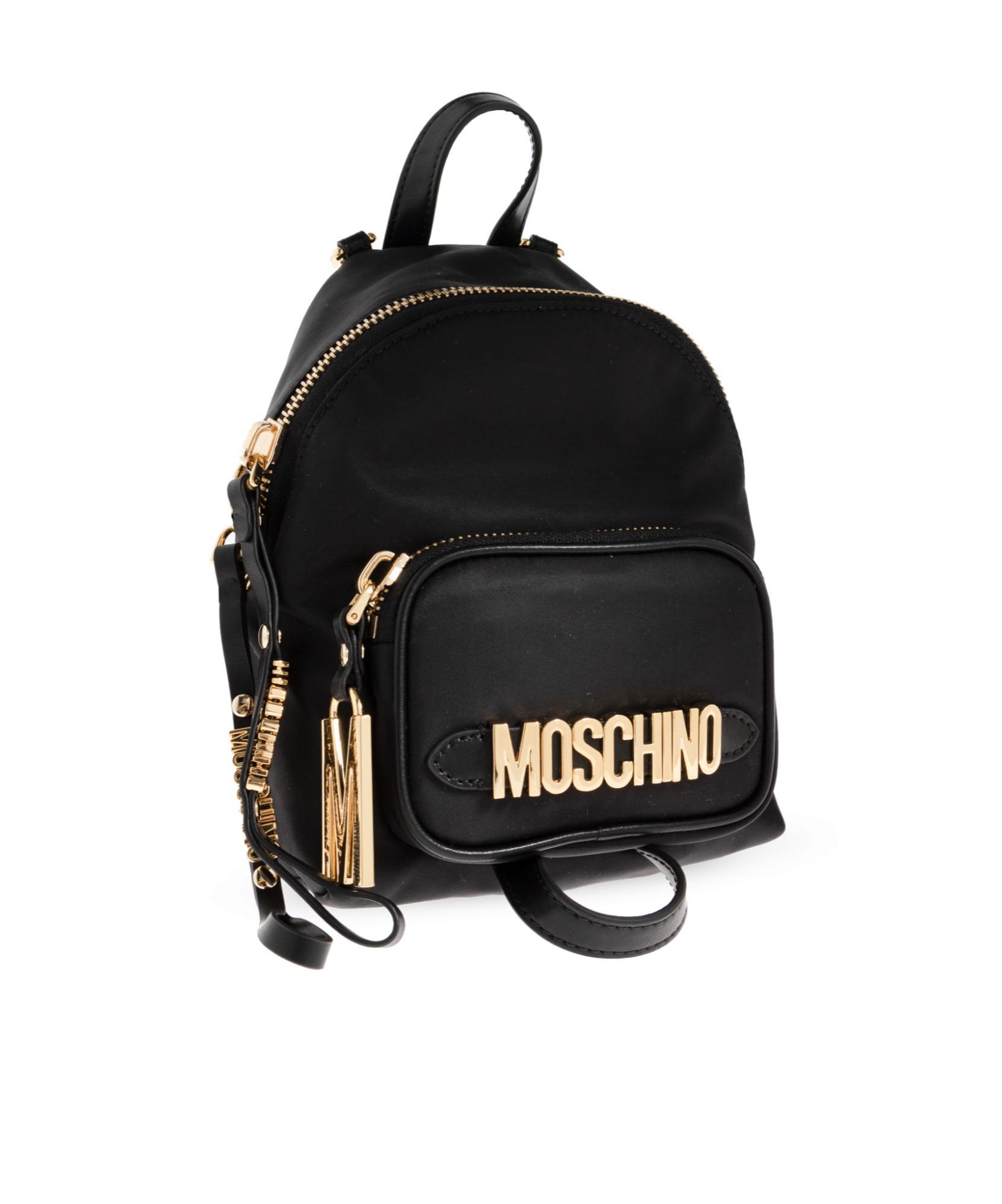 MOSCHINO Black Medium Logo Backpack Product Image