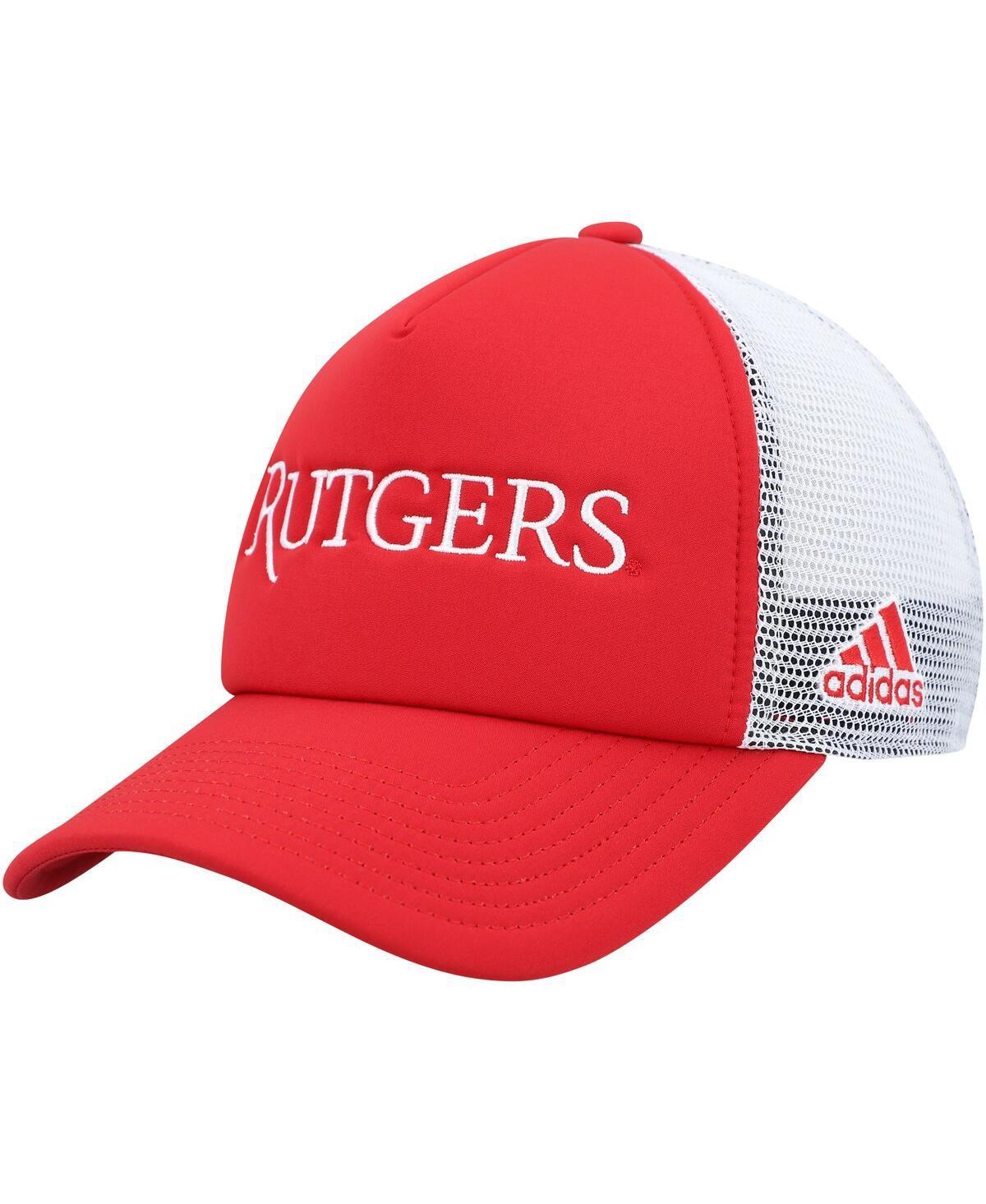 Mens adidas Scarlet/White Rutgers Scarlet Knights Foam Trucker Snapback Hat Product Image