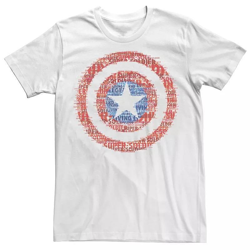 Men's Marvel Captain America Glitched Shield Tee, Size: Medium, White Product Image