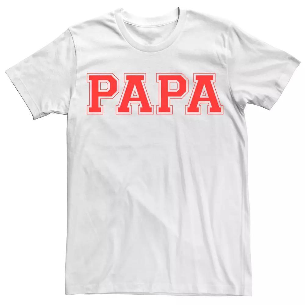 Men's Papa Bold Red Letters Graphic Tee,  Product Image
