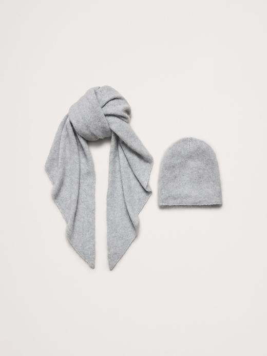 Brushed Wool-Cashmere Triangle Scarf Product Image