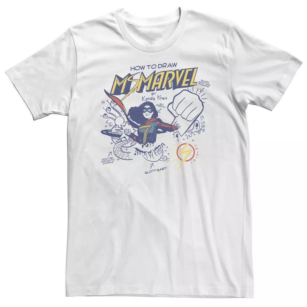 Big & Tall Marvel Ms. Marvel How To Draw Ms. Marvel Tee, Men's,  Product Image