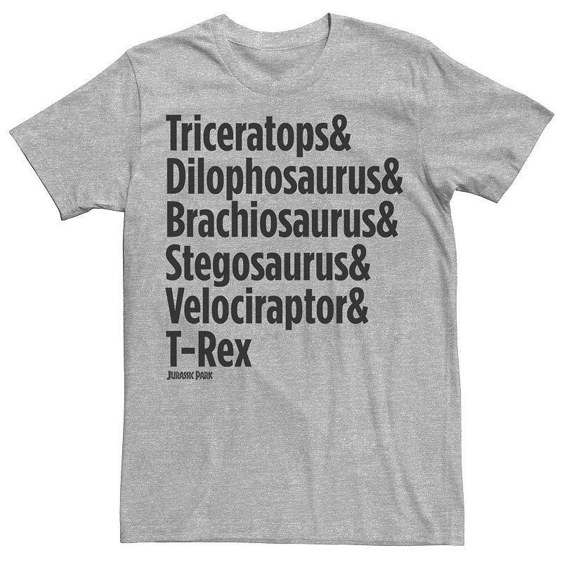 Men's Jurassic Park Dinosaur Name Types Tee,  Product Image