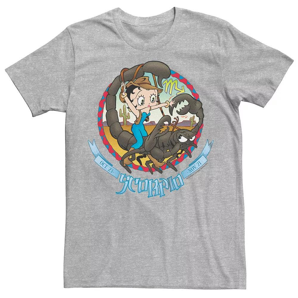 Men's Betty Boop Scorpio Horoscope Tee, Size: Small, Athletic Grey Product Image