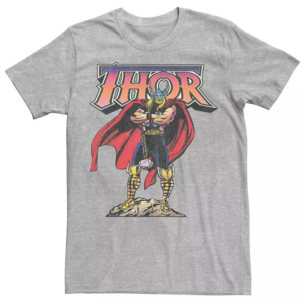 Men's Marvel Thor Comic Pose Graphic Tee, Size: Medium, Athletic Grey Product Image